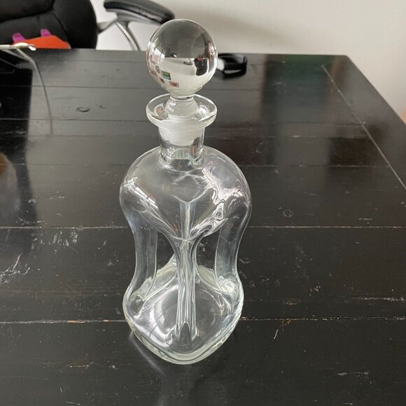 Vintage Holmegaard "KLUK KLUK" Pinch Art Glass Decanter with Stopper Glassware - Picture 2 of 3